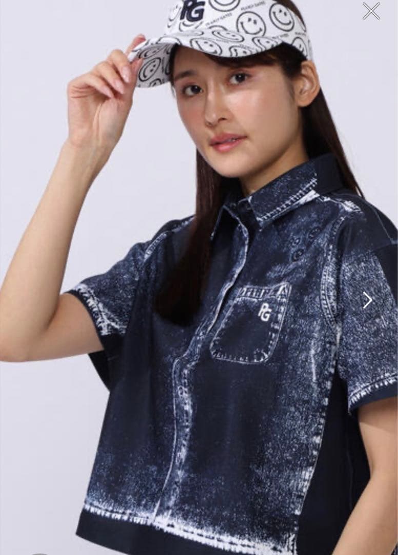 【完売品】PEARLY GATES デニム柄 レディース シャツ