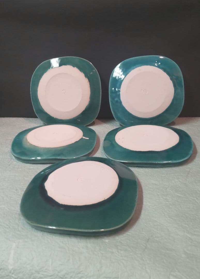 511Z209)*陶芸 銘々皿 五客組 茶道具セット 水次 水指 懐石