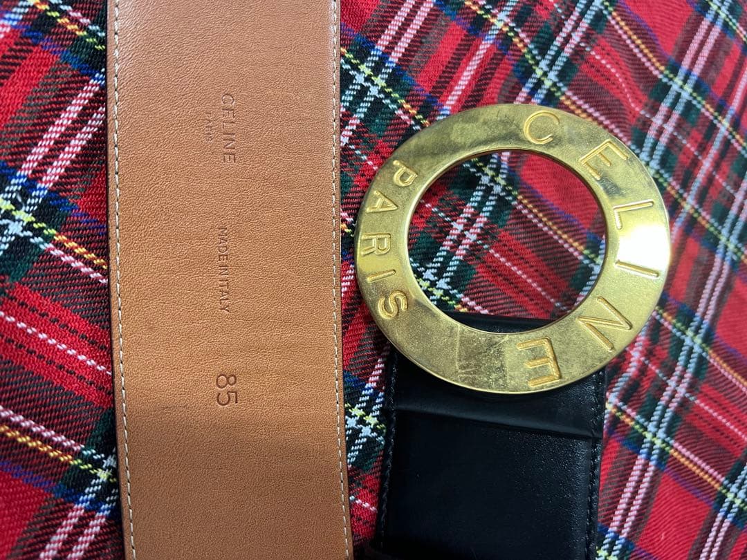 CELINE ブラックレザーベルト 85サイズ