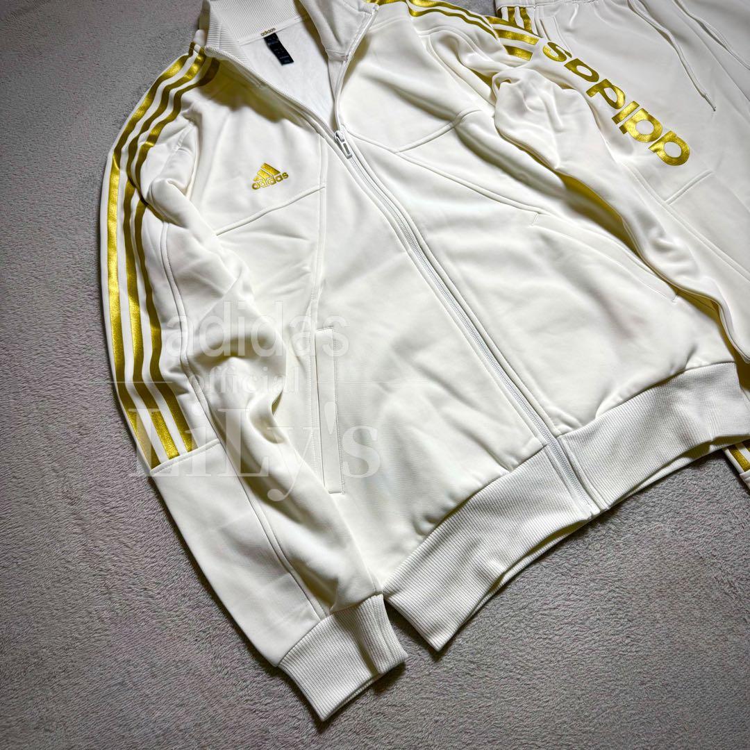 2XLサイズ】adidas上下セットアップ 白金 定価17,600円 裏起毛 adidas