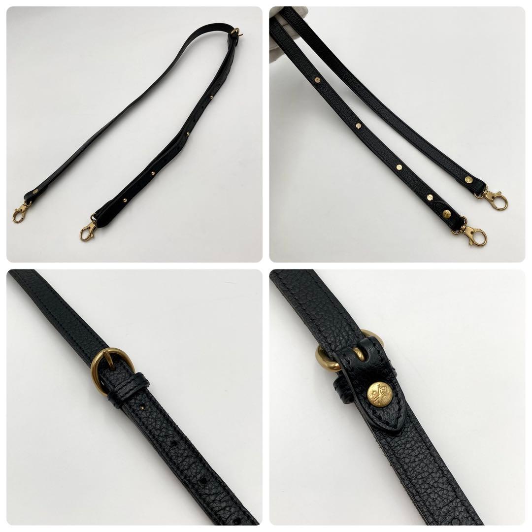 ☆みー☆✨IL BISONTE バケットバッグ 黒 レザー ロゴ 2way