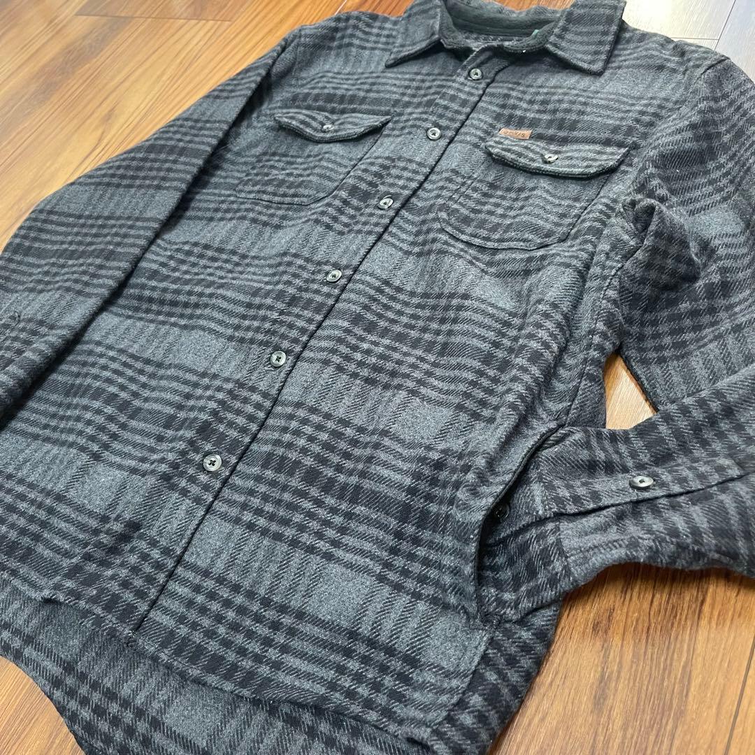 00s ORVIS ネルシャツ M 黒 グレー チェック オービス 古着