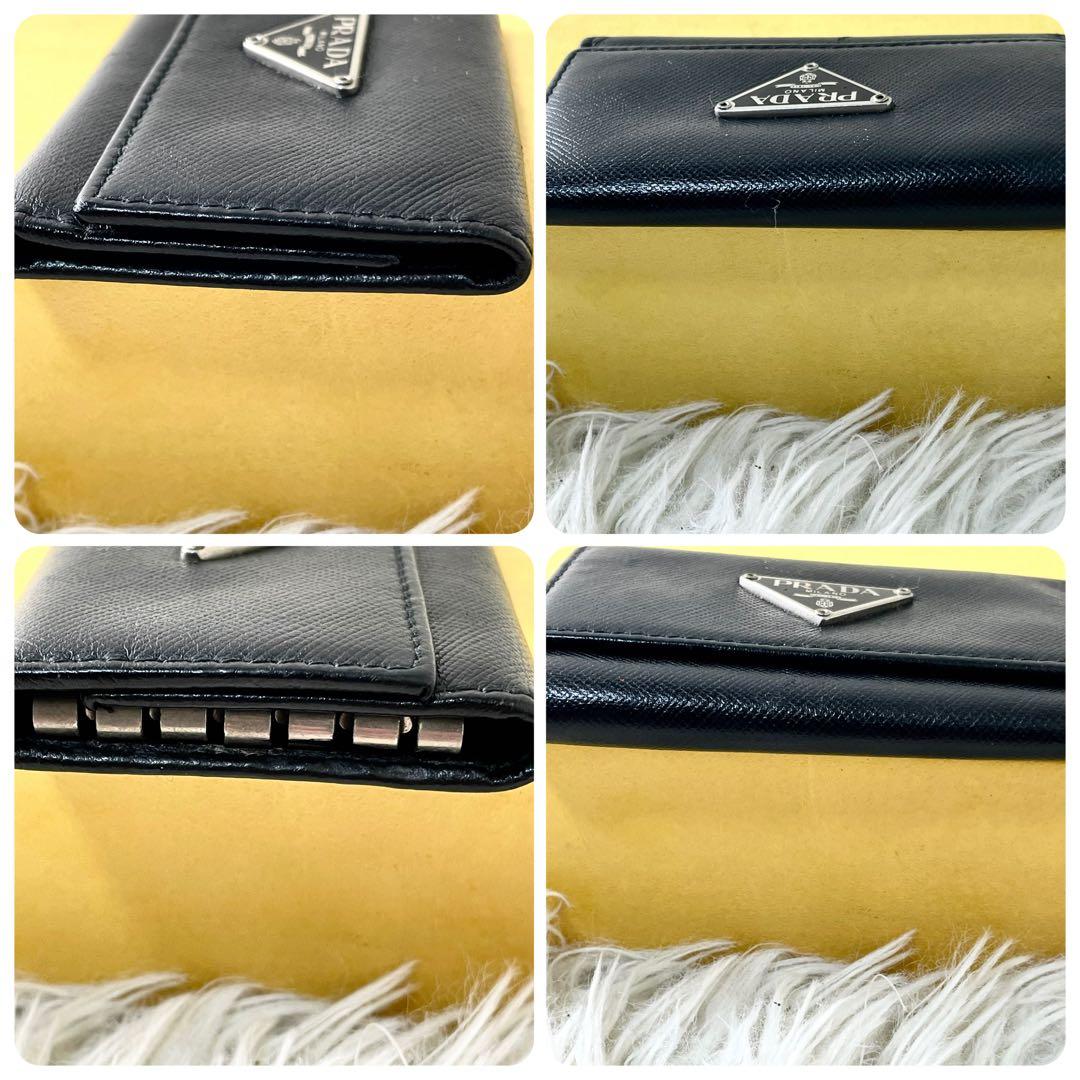プラダ　PRADA 6連キーケース　ブラック　黒　レザー　三角ロゴ　三角プレート