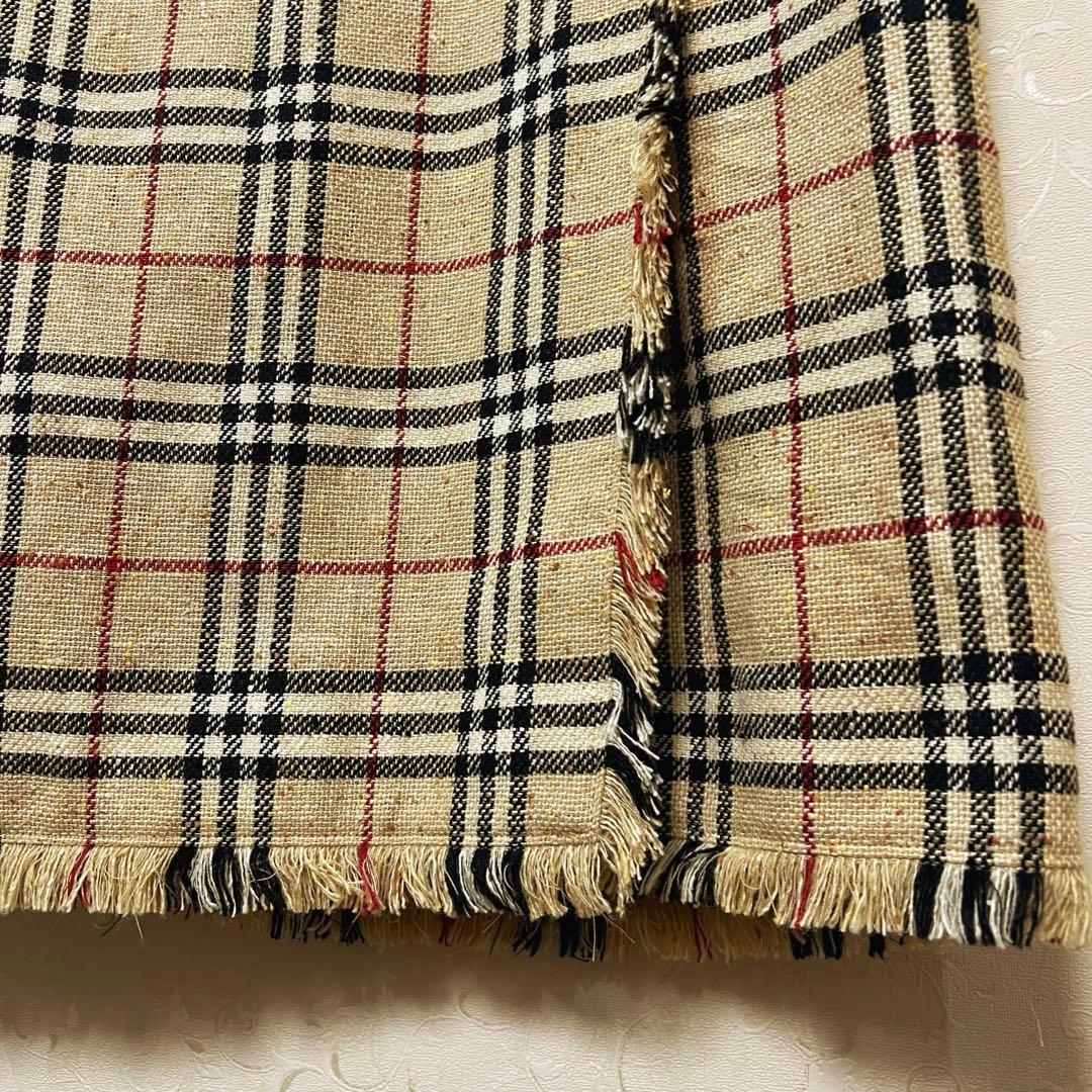 バーバリーロンドン 巻きスカート シルク混 ラップスカート キルトピン付き