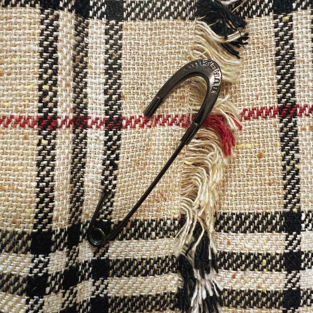 バーバリーロンドン 巻きスカート シルク混 ラップスカート キルトピン付き