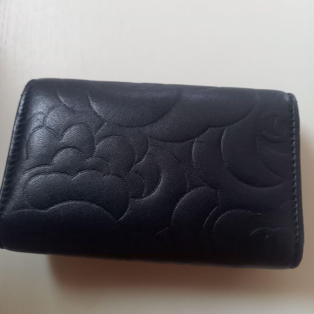 【美品】CHANEL カメリア 6連 キーケース 黒 レザー