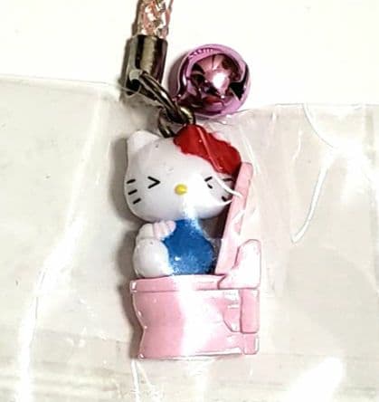 d*3様 ご当地キティ ストラップ ハローキティ　デラックストイレ　ピンク