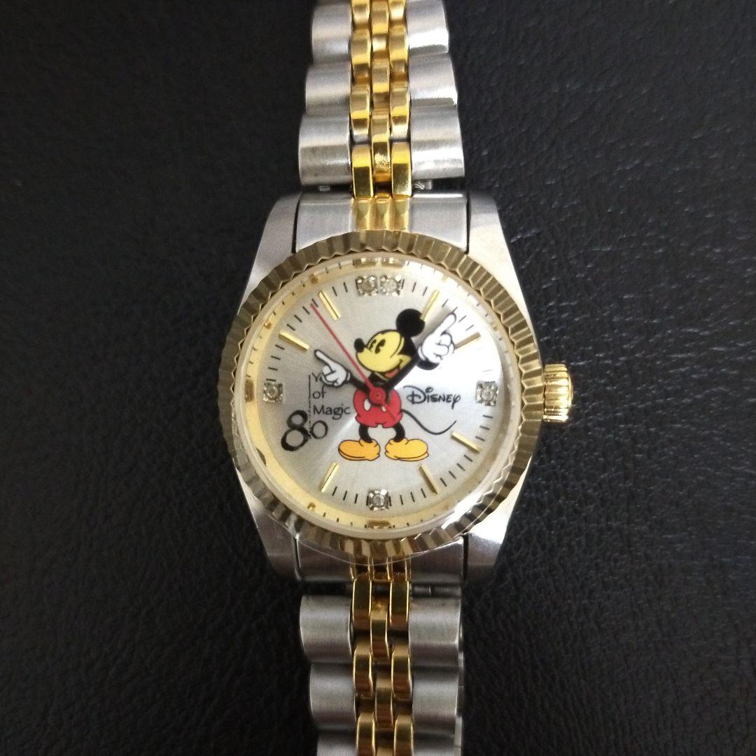 希少 限定品ミッキーマウス 80周年記念 ダイヤ付き レディース腕時計