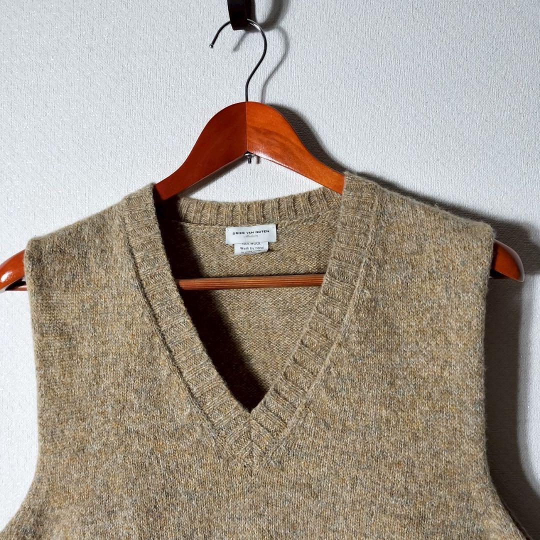 ドリスヴァンノッテン ニットベスト ノースリーブ ウール 毛 リブ