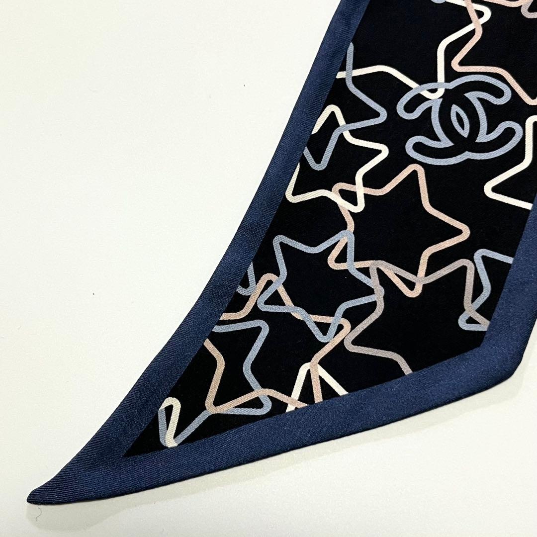 希少✨美品✨CHANEL シャネル　ヘアバンド　スカーフ　ココマーク　スター柄