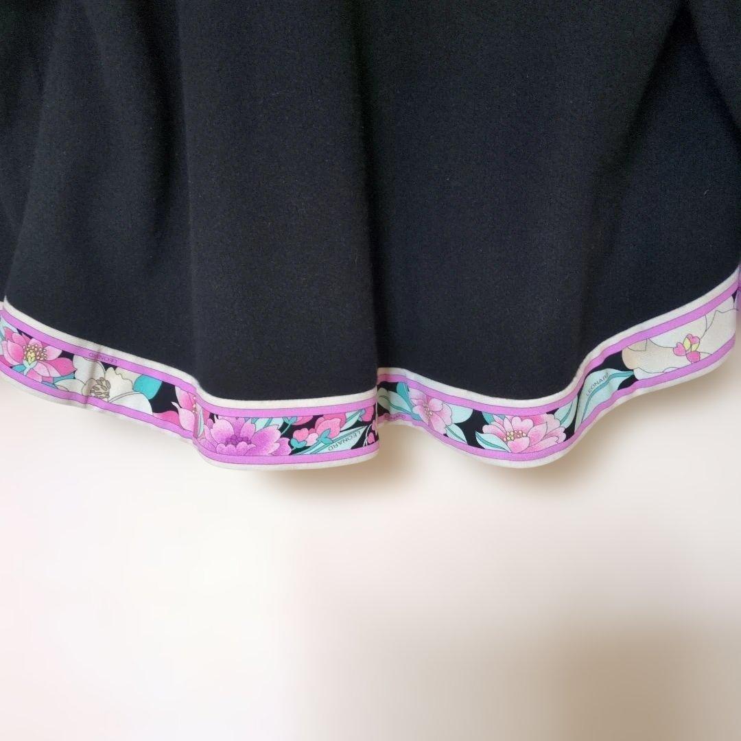 LEONARD 花柄装飾 フード付きポンチョ