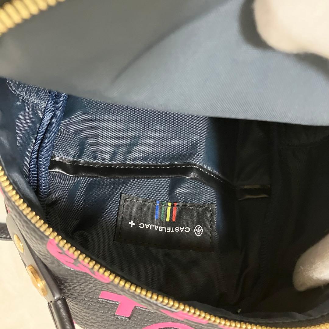 未使用級 CASTELBAJAC ミニ リュック モノグラム 黒 ピンク バッグ