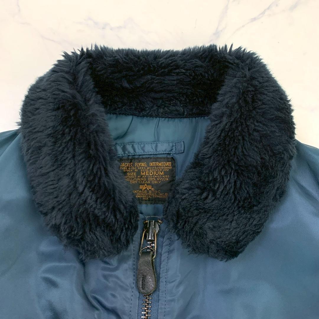 50s復刻★ USA製 ALPHA B-15C ネイビー M　D909