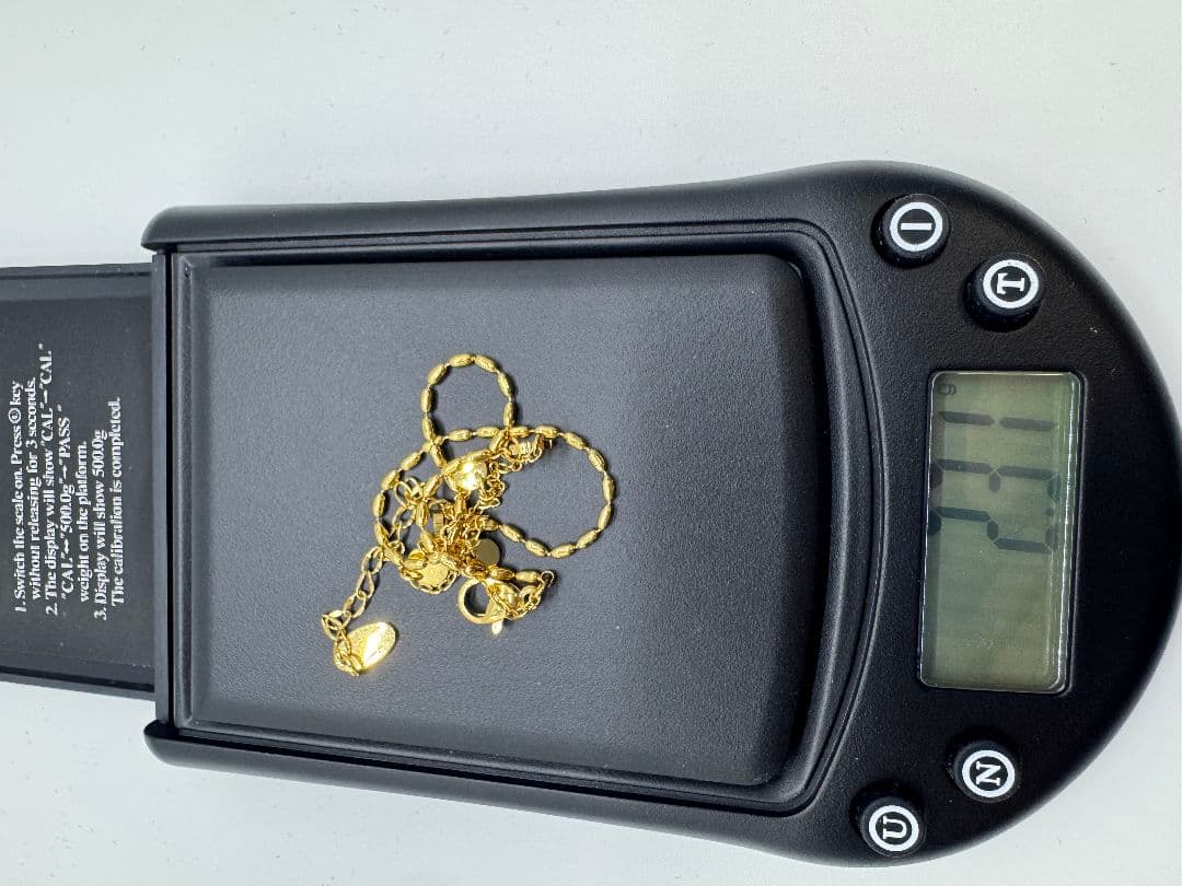 K18 チェーンブレスレット 丸いプレート付き2.31g