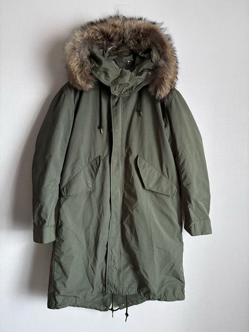 美品【ドゥーズィエムクラス】モッズコート ファーライナー付き カーキ