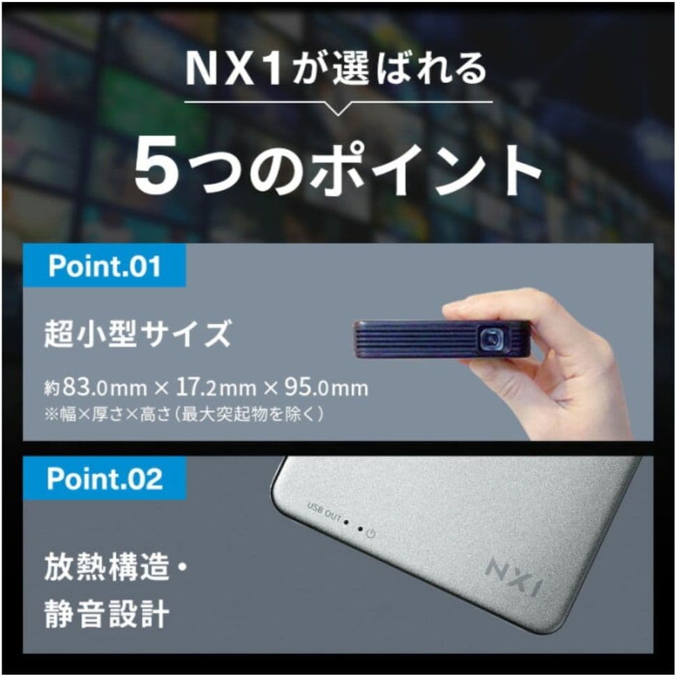 【未使用、新品】ネクストレージ ベッドルームプロジェクター NX1