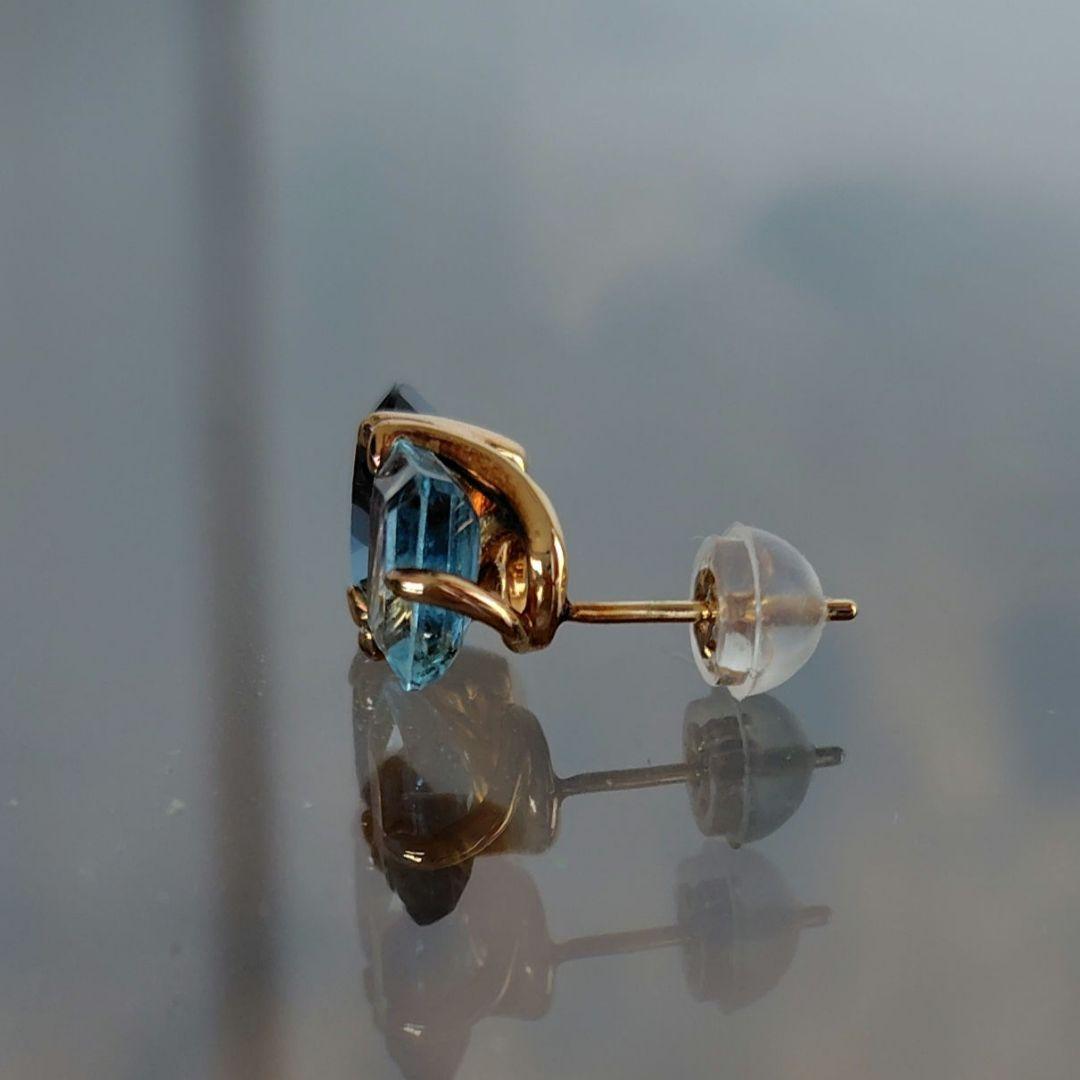 ヒマリ ミューズ 2 ストーン シングル プチ ピアス ブルー