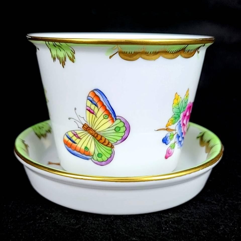 ☆良品☆ヘレンド ヴィクトリアブーケ キャッシュポット 花瓶 植木鉢