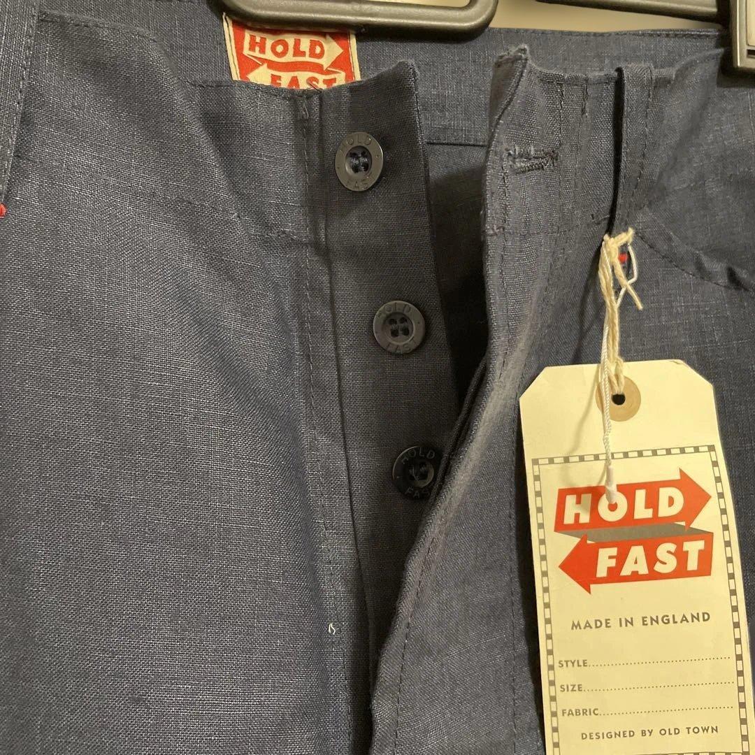 新品HOLD FAST ネイビー リネンワークパンツ