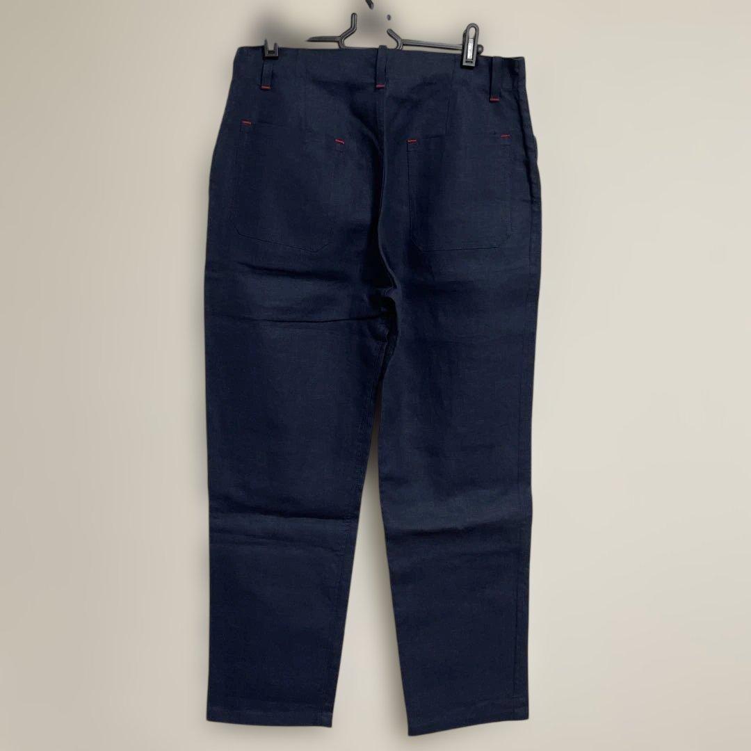新品HOLD FAST ネイビー リネンワークパンツ