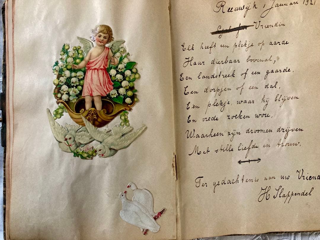 アンティーク クロモス ブック 薔薇 エンジェル 1910年代 本 クロモブック