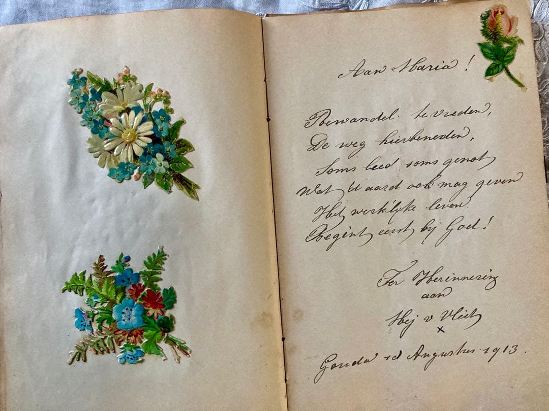 アンティーク クロモス ブック 薔薇 エンジェル 1910年代 本 クロモブック