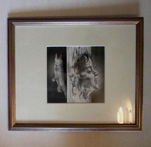 建石修志　鉛筆画　1点もの　画集にも採録　額装　箱入り　青木画廊購入