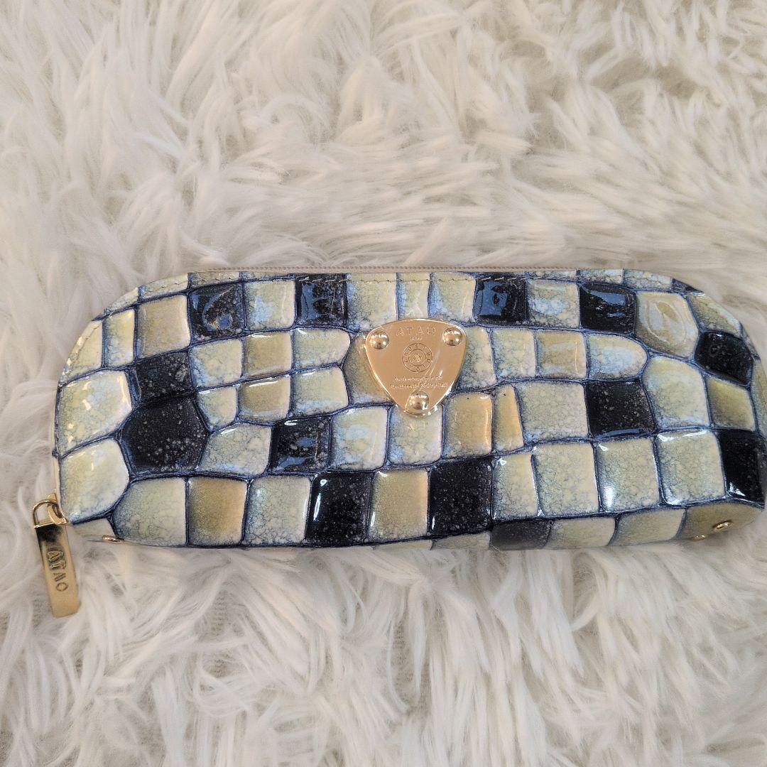 未使用級　ATAO アタオ　ペンケース　ポーチ　メガネケース　ブループリズム