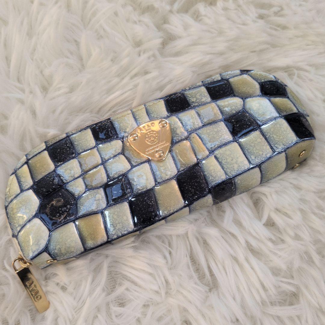 未使用級　ATAO アタオ　ペンケース　ポーチ　メガネケース　ブループリズム