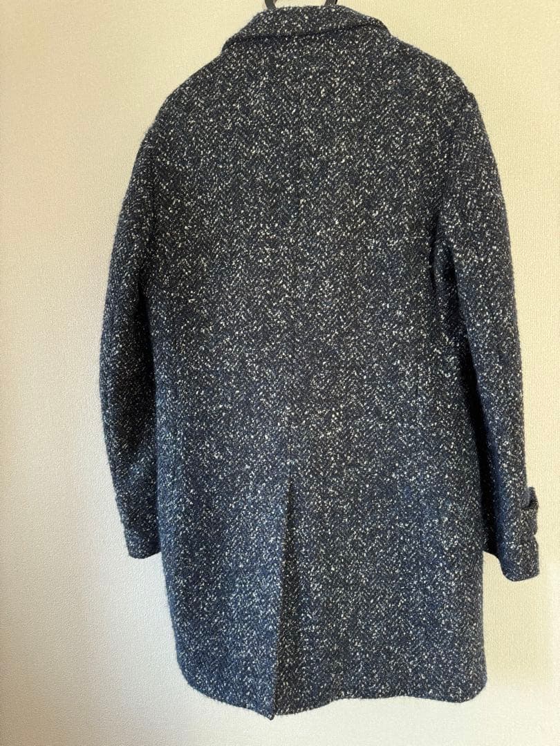 <美品>PALTO ネイビー ハーフ丈 チェスターコート サイズ48 美品>PALTO ネイビー ハーフ丈 チェスターコート サイズ48