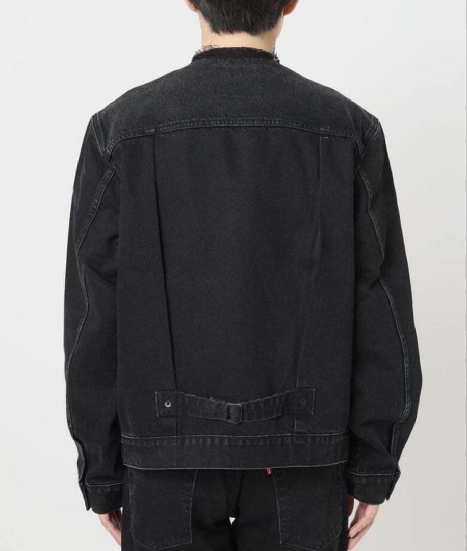 リーバイス エディフィス 別注 Type 1 デニムジャケット ノーカラー 黒