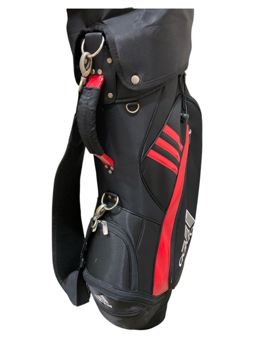 アディダスキャディーバッグ ゴルフバッグ 黒赤 おまけ付き