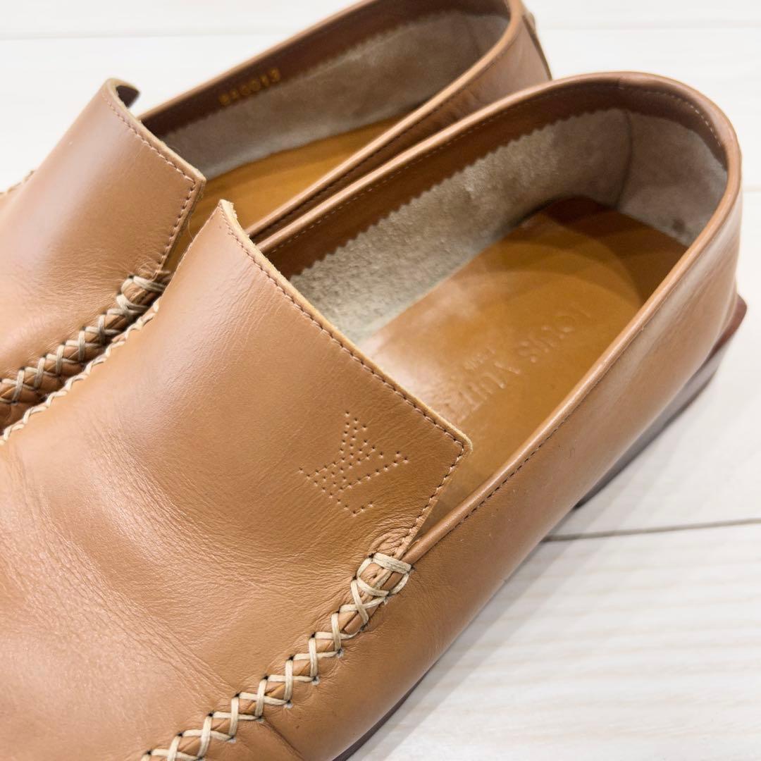 【美品】Louis Vuitton ベージュ レザー ローファー