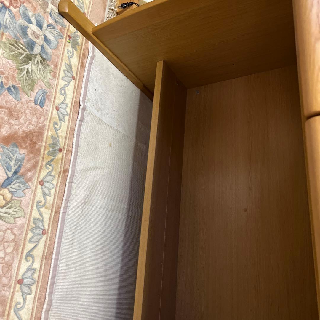 木製シンプルデスク 引き出し2つ　中古デスク、学習机　美品