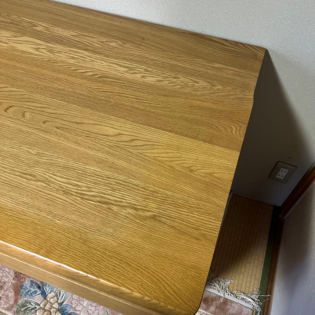 木製シンプルデスク 引き出し2つ　中古デスク、学習机　美品