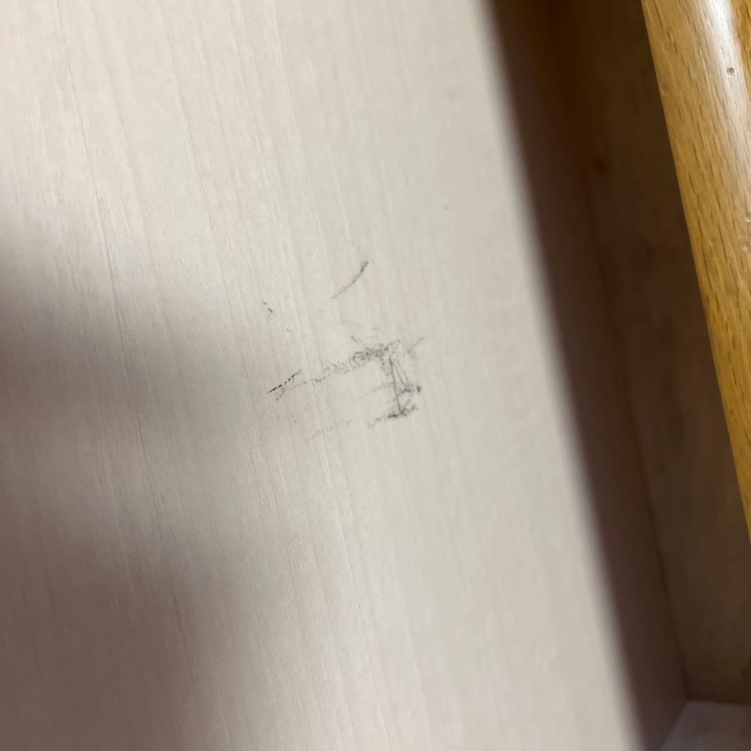 木製シンプルデスク 引き出し2つ　中古デスク、学習机　美品