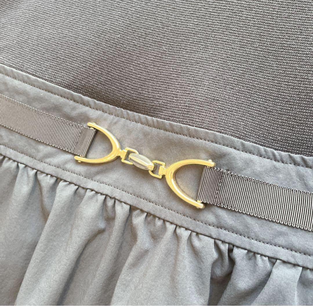 美品 M'S GRACY 2023 ニット タフタ ワンピース ブラック　42