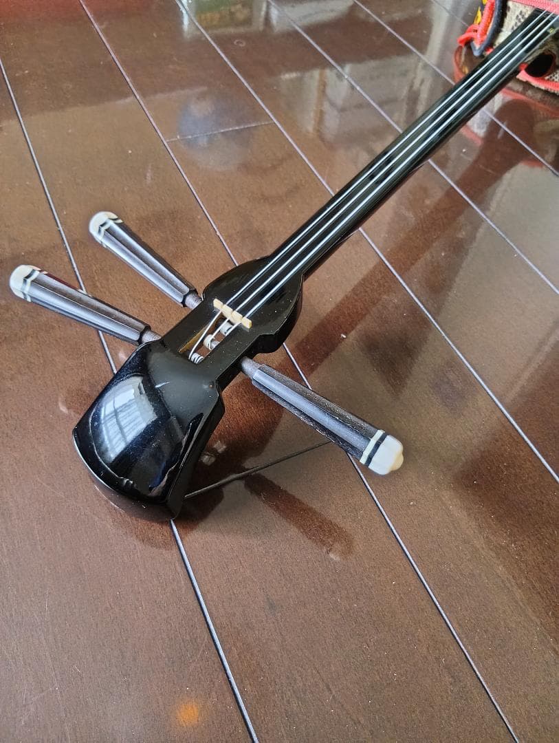 【中古・美品】沖縄 三線 本革 本蛇皮 和楽器 ハードケース＋付属品付