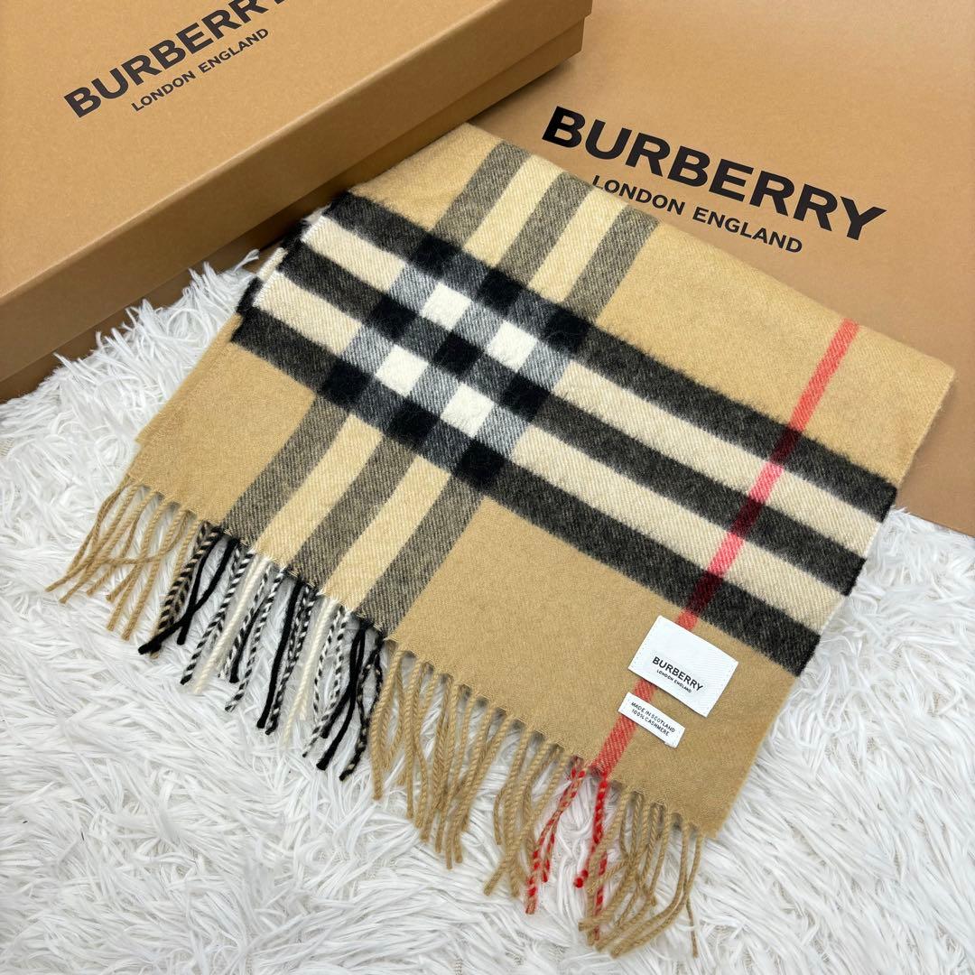 未使用保管品 BURBERRY バーバリー カシミヤ マフラー ノバチェック