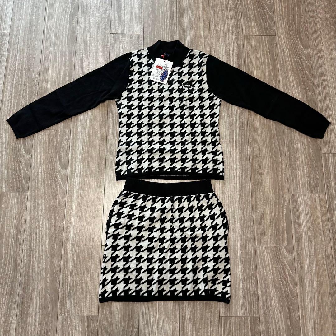 ゴルフウェア レディース キスオンザグリーン セットアップ 千鳥格子柄