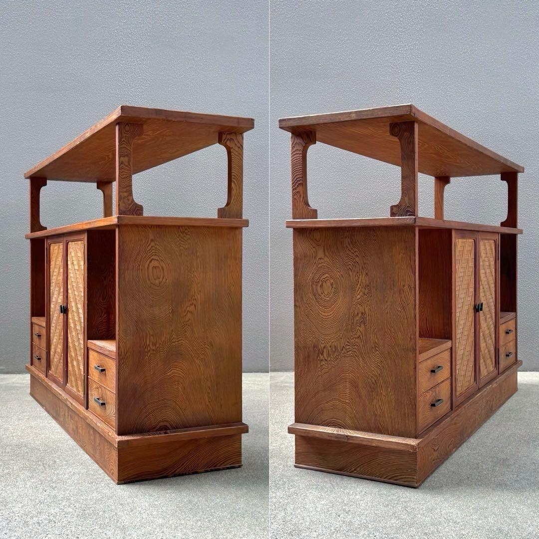 昭和レトロ アンティーク 屋久杉 サイドボード キャビネット 戸棚 民芸家具