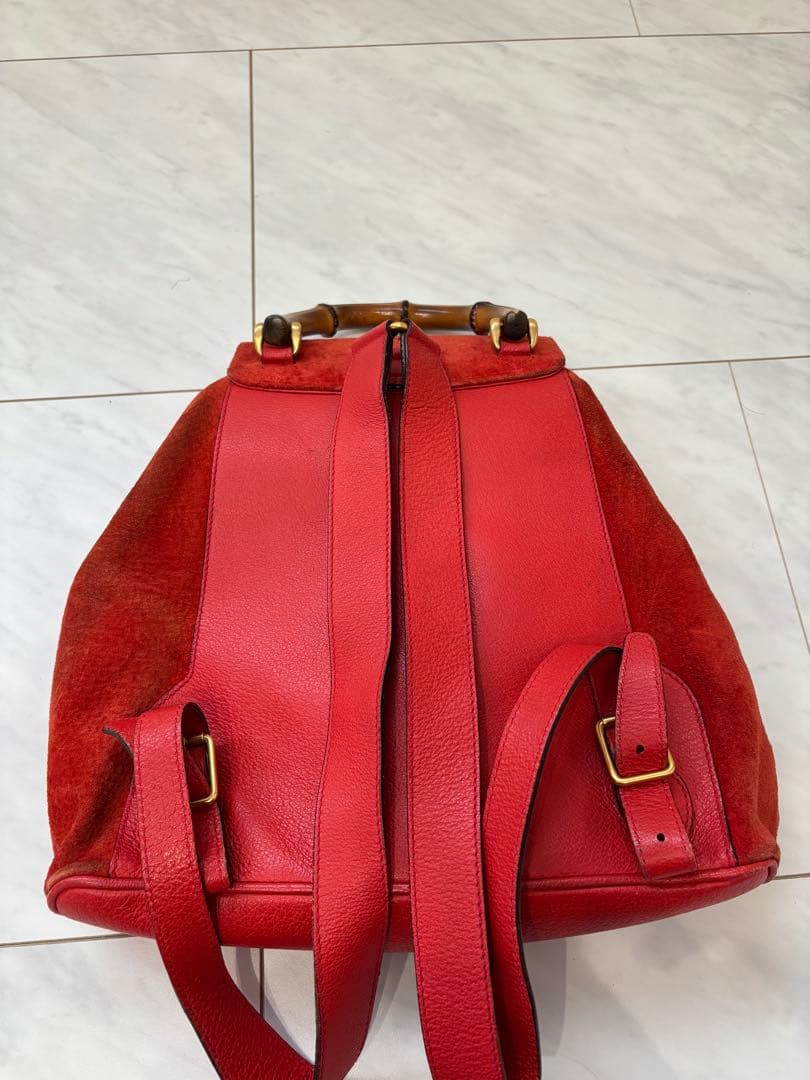 GUCCI レッド スエード バックパック