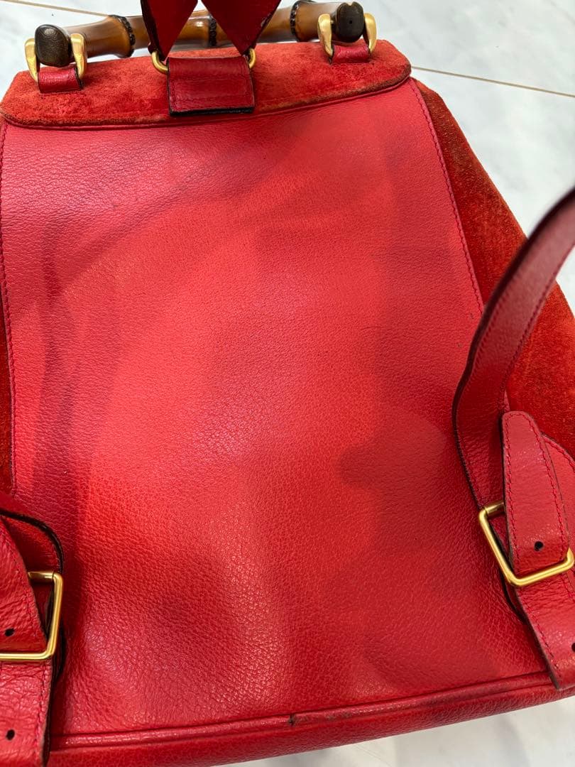 GUCCI レッド スエード バックパック
