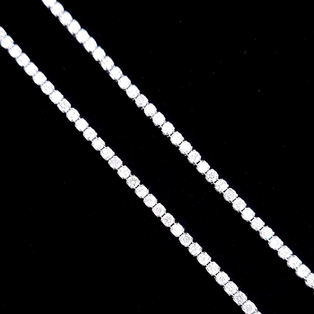 永遠の定番！白系 1.6ct　ダイヤモンド K14 WG テニスブレスレット 鑑