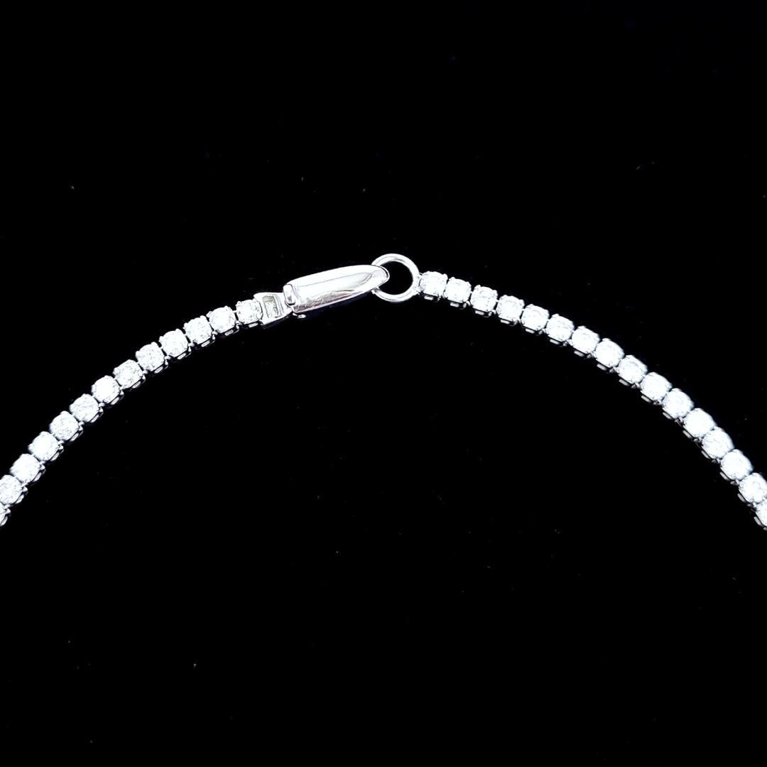 永遠の定番！白系 1.6ct　ダイヤモンド K14 WG テニスブレスレット 鑑