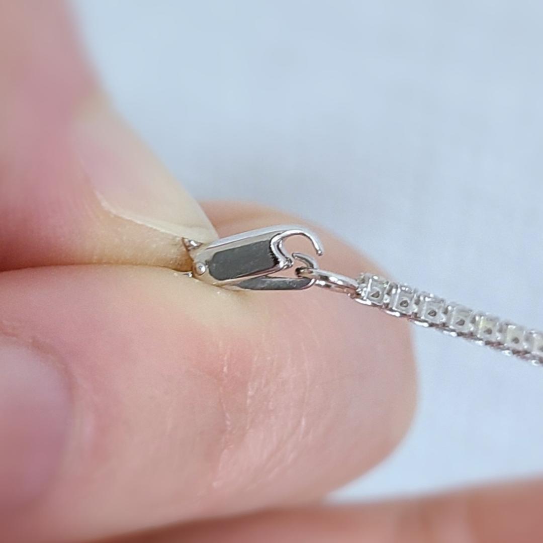 永遠の定番！白系 1.6ct　ダイヤモンド K14 WG テニスブレスレット 鑑