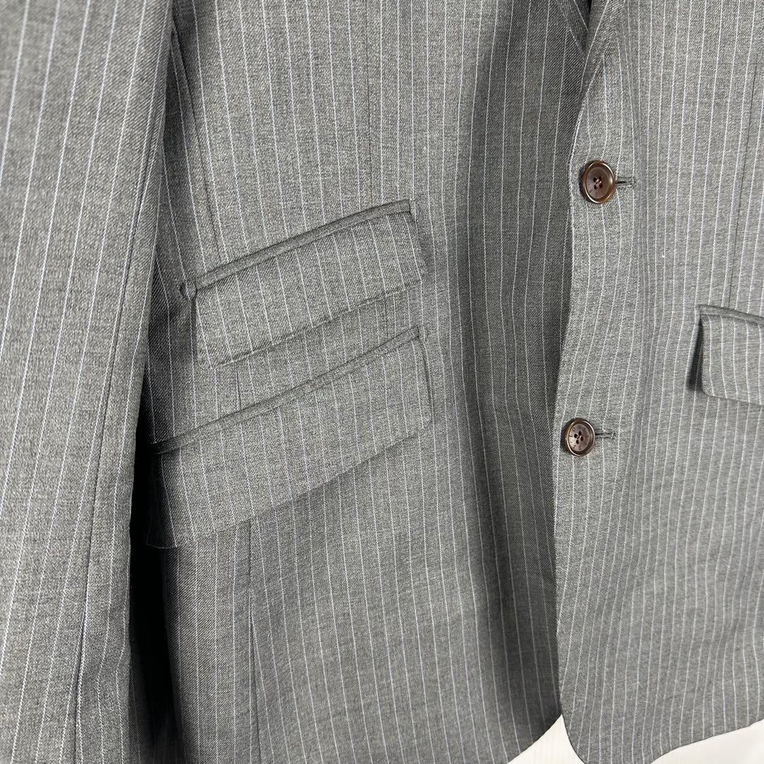 ラブレス LOVELESS スーツ ストライプ グレー 50 日本製 羊毛