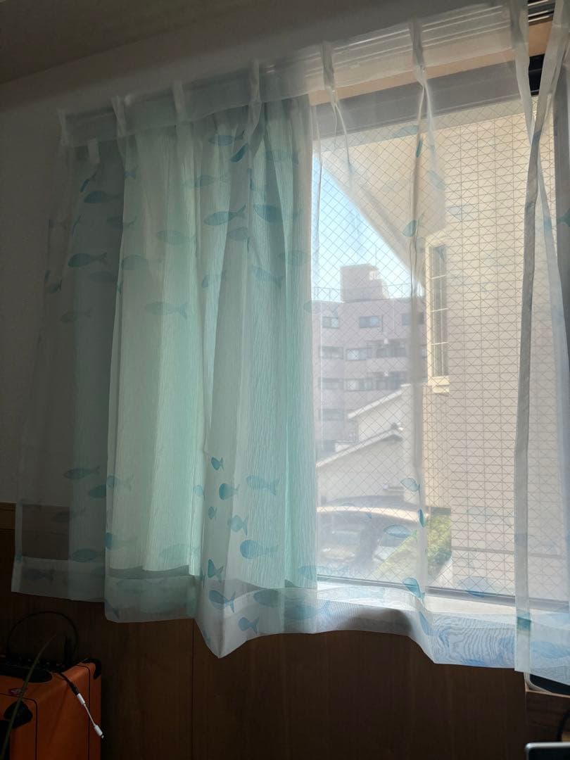 定価19360円】魚模様のレースカーテン 170✖️105 - メルカリ