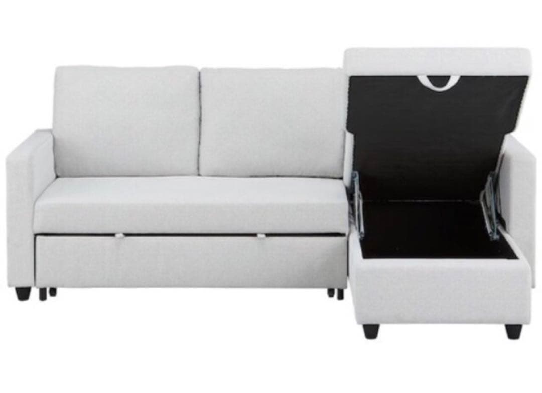 しん　直接可 ニトリ カウチソファベッド　ノアーク2 グレー