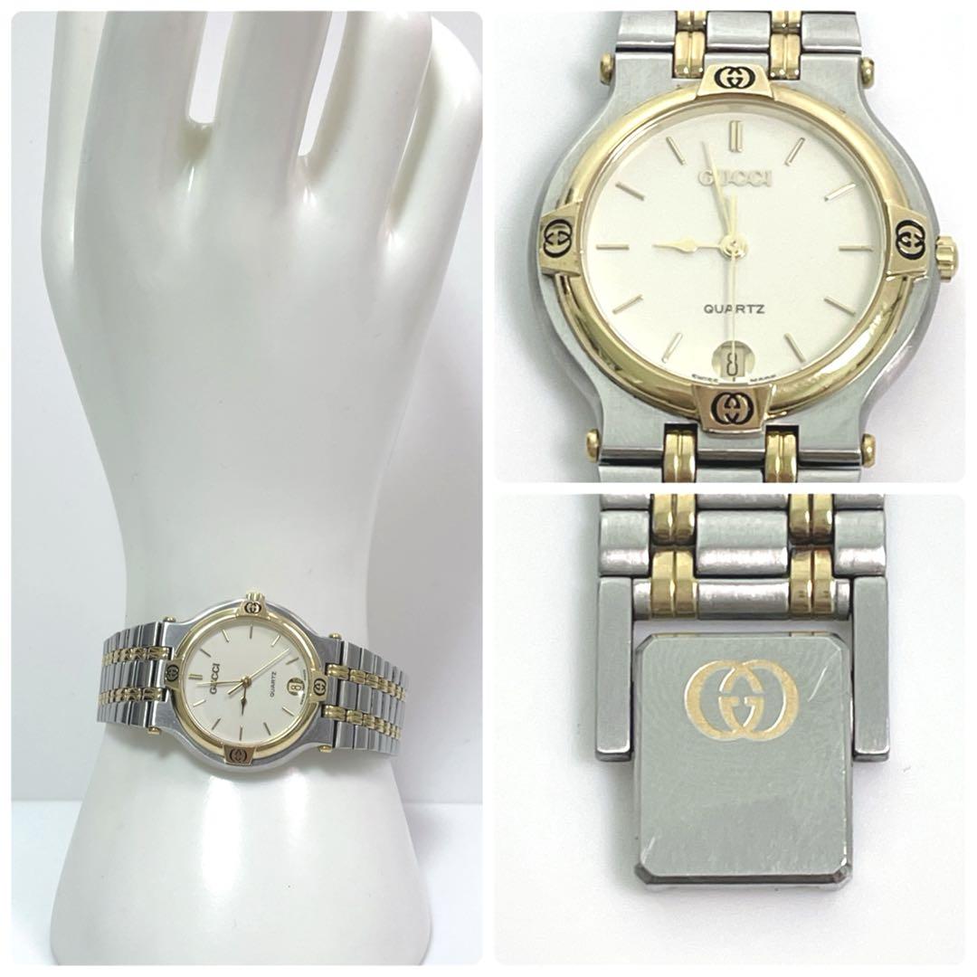 ピンクの猫様専用！グッチ 9000M クォーツ 腕時計 ゴールド 新品電池